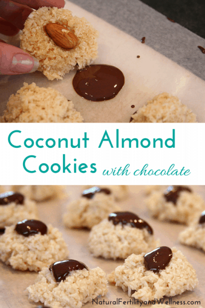 Coconut Almond Cookies with Chocolate
