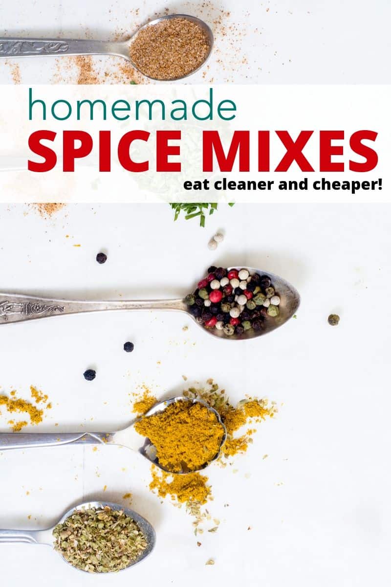 homemade spice mix on spoons