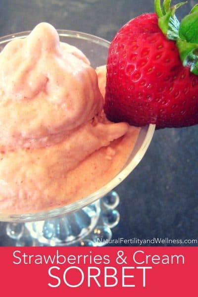 Strawberries and cream sorbet 