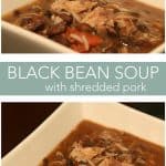 black bean soup with shredded pork