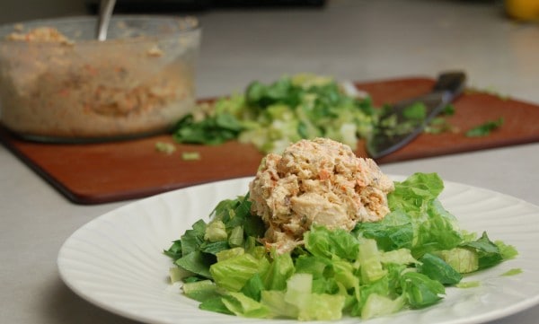 allergy friendly chicken salad on lettuce