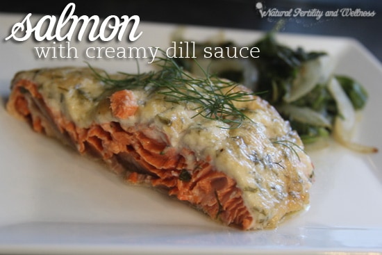 Salmon with creamy dill sauce