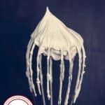 homemade whipped cream on whisk