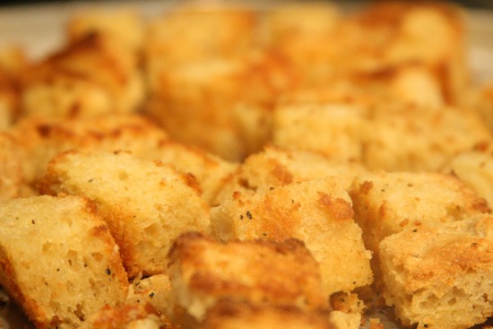 croutons close up