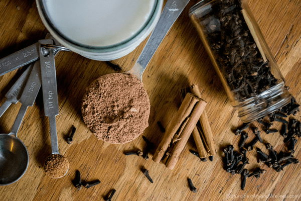 cinnamon and spice Hot Cocoa wingredients