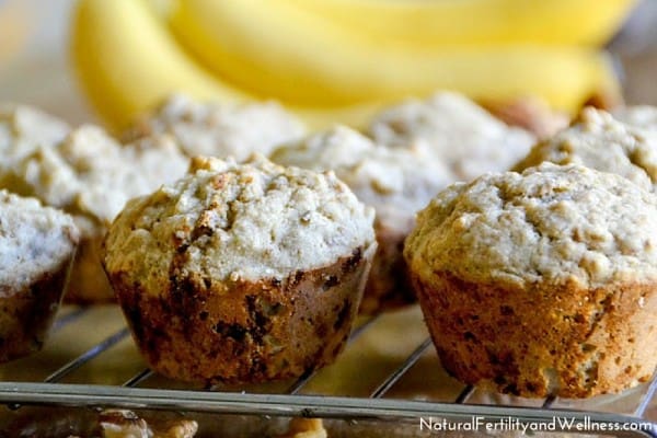Banana pecan muffins