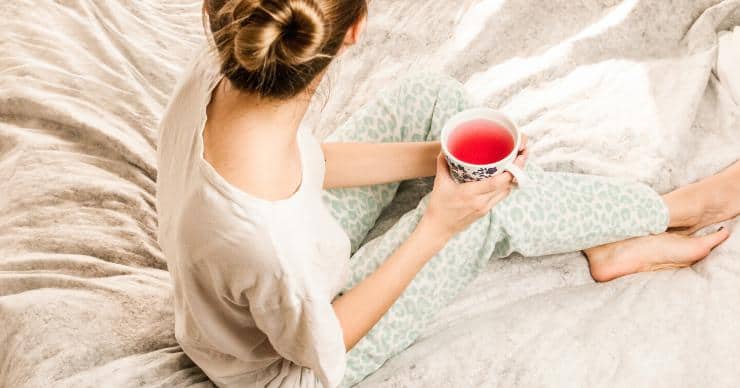 woman drinking tea